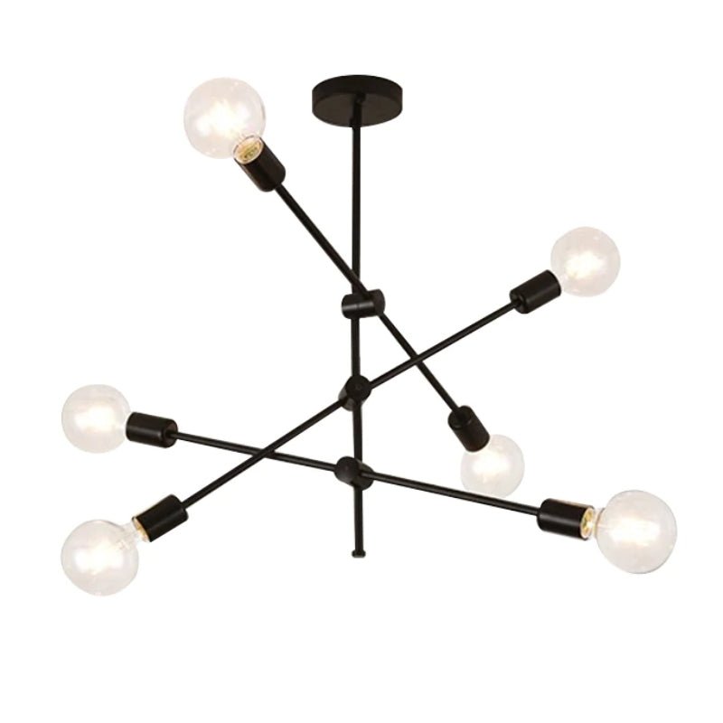 Żyrandol Sputnik E27 w stylu mid-century z metalu i aluminium do salonu i biura