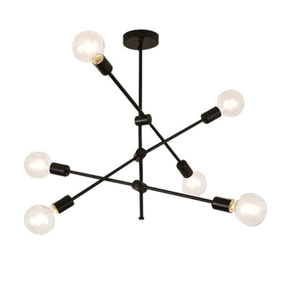 Żyrandol Sputnik E27 w stylu mid-century z metalu i aluminium do salonu i biura