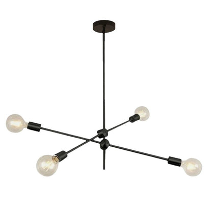 Żyrandol Sputnik E27 w stylu mid-century z metalu i aluminium do salonu i biura