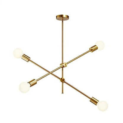 Żyrandol Sputnik E27 w stylu mid-century z metalu i aluminium do salonu i biura