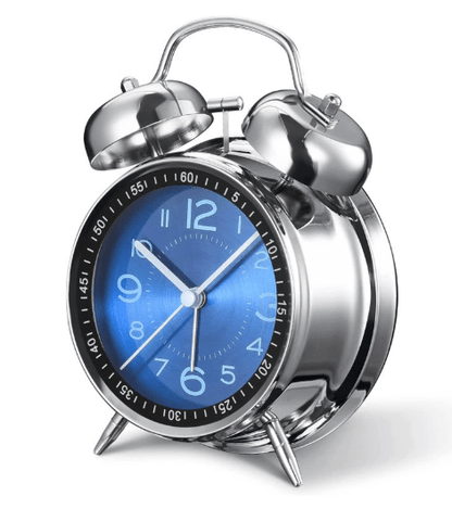 Retro alarm clock with a metal case