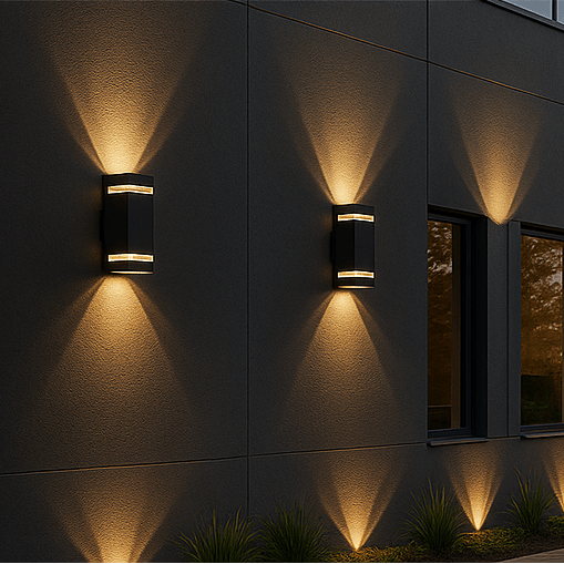 Lampa Ścienna LED Zewnętrzna Up Down do Oświetlenia Elewacji i Fasady Budynku