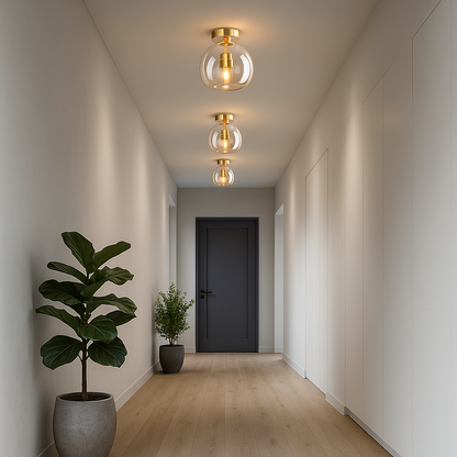 Glass LED globe ceiling lamp