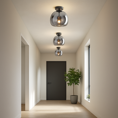 Glass LED globe ceiling lamp