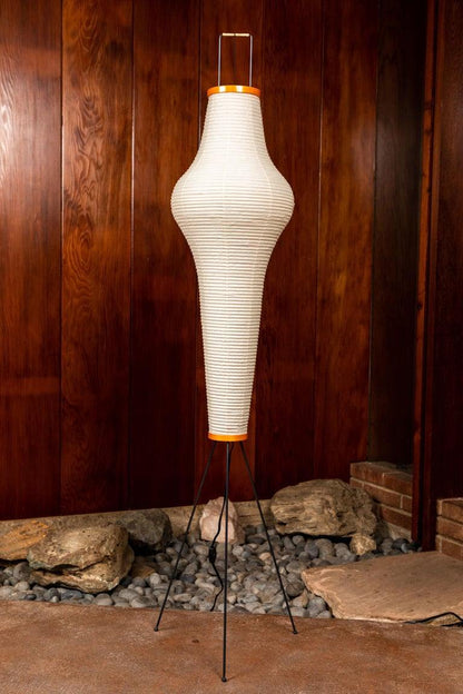 Lampa podłogowa papier ryżowy E27 stojąca metalowa do salonu i sypialni