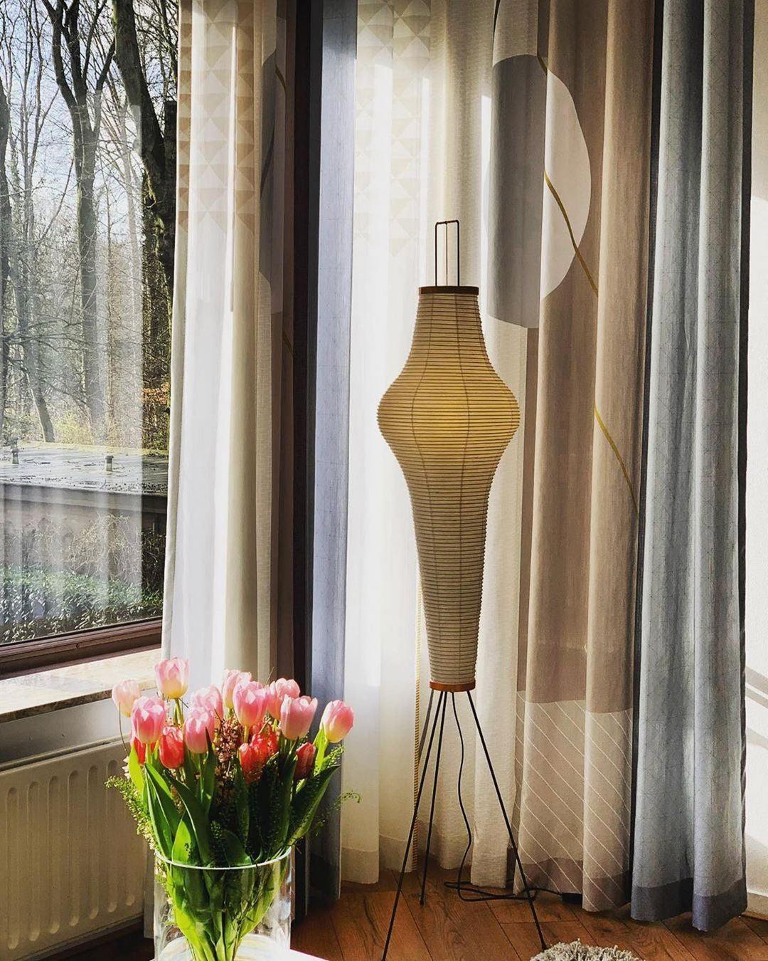 Lampa podłogowa papier ryżowy E27 stojąca metalowa do salonu i sypialni