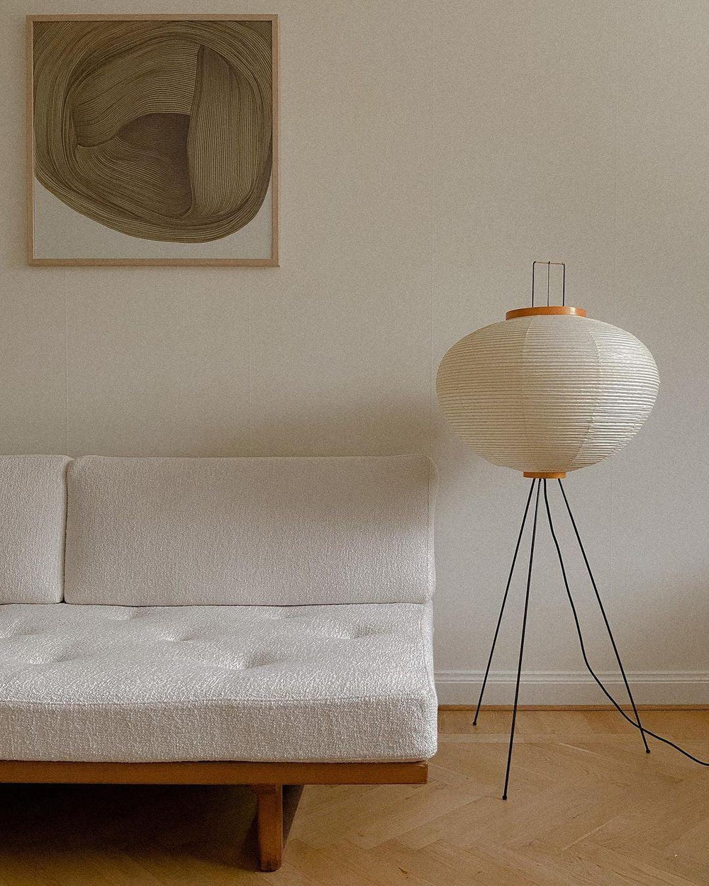 Lampa podłogowa papier ryżowy E27 stojąca metalowa do salonu i sypialni