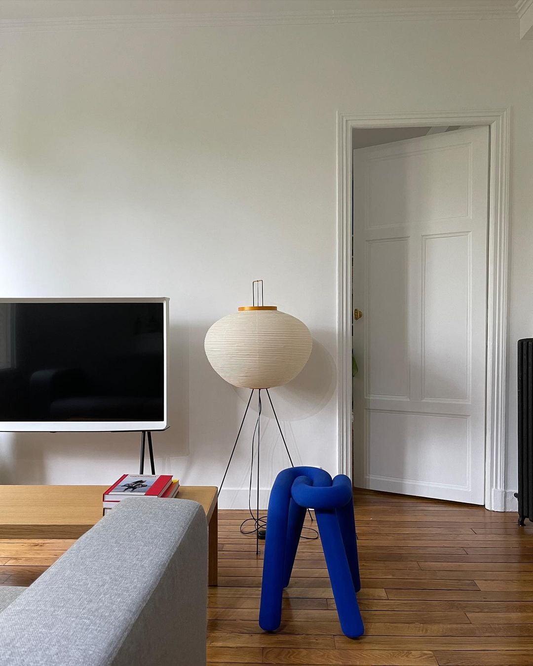 Lampa podłogowa papier ryżowy E27 stojąca metalowa do salonu i sypialni