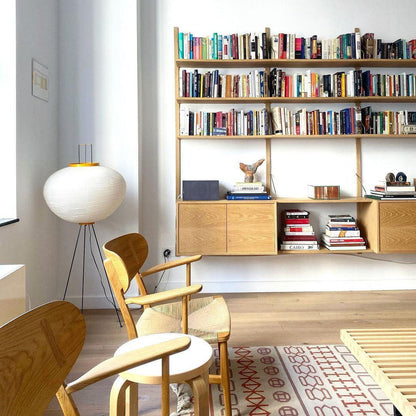 Lampa podłogowa papier ryżowy E27 stojąca metalowa do salonu i sypialni