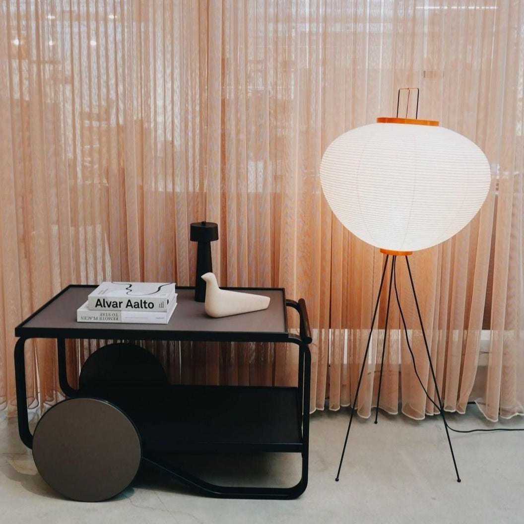 Lampa podłogowa papier ryżowy E27 stojąca metalowa do salonu i sypialni