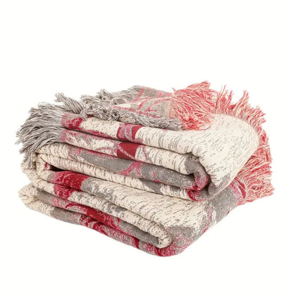Couverture en coton jacquard à motifs floraux