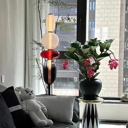 Lampa podłogowa kolorowe szklane elementy