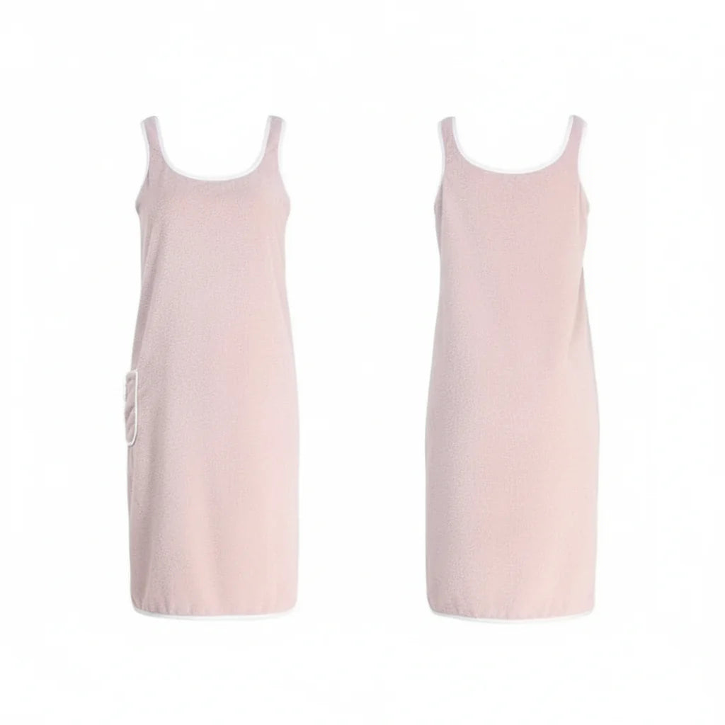 Towel dress with adjustable straps