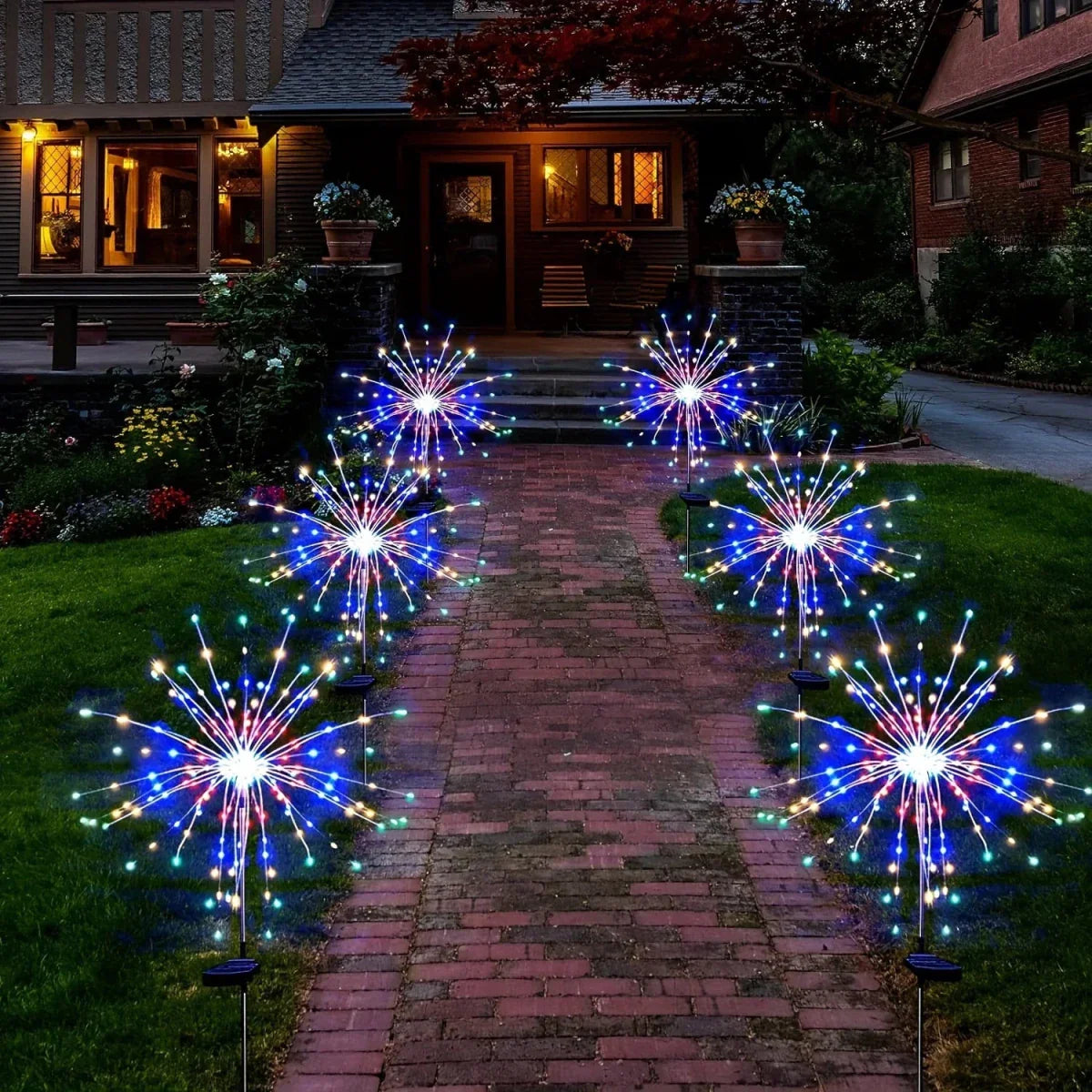 Solarna Lampa LED Dekoracyjna w Formie Fajerwerków do Ogrodu i Ścieżek