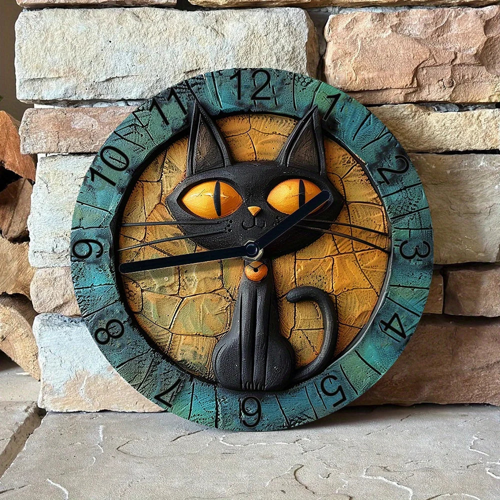 Cat-themed wall clock