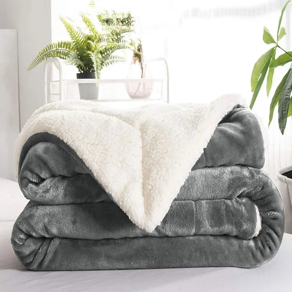 Koc dwustronny sherpa polarowy