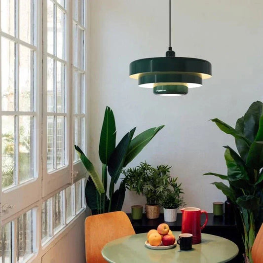Pendant lamp with a three-tiered shade