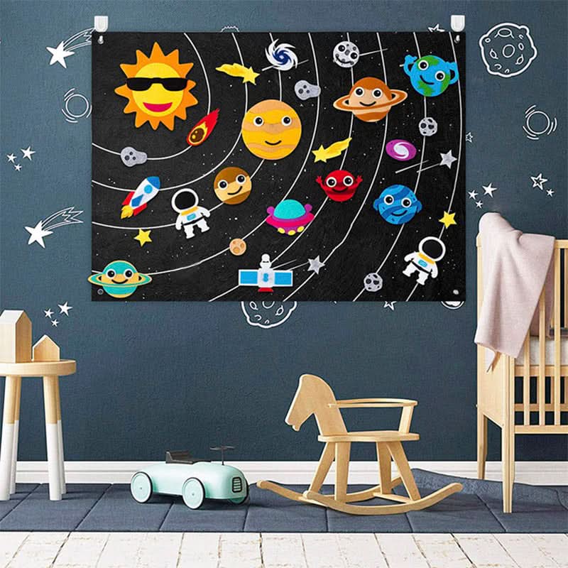 Filcowa Tablica Edukacyjna dla Dzieci 105×75 cm – Zestaw do Układania Scen i Historii