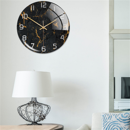 Marble-patterned wall clock