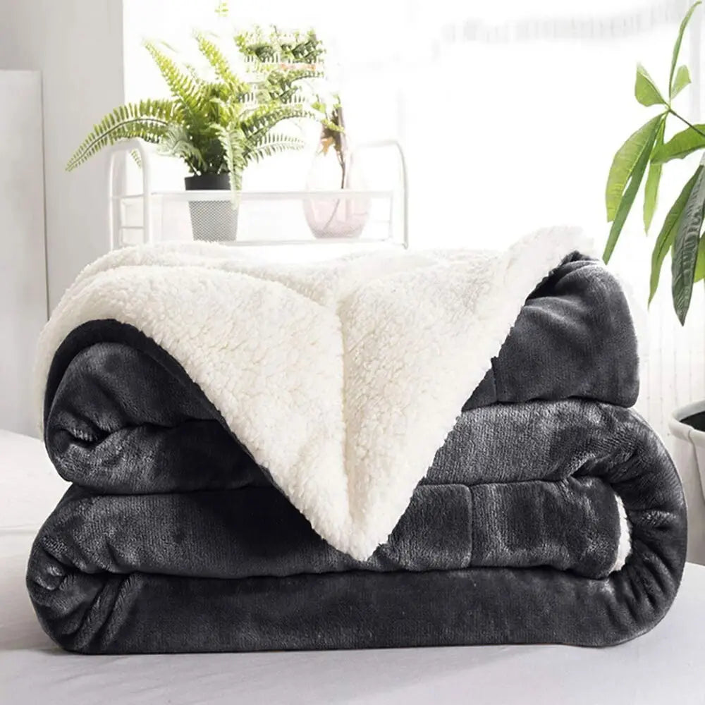 Koc dwustronny sherpa polarowy