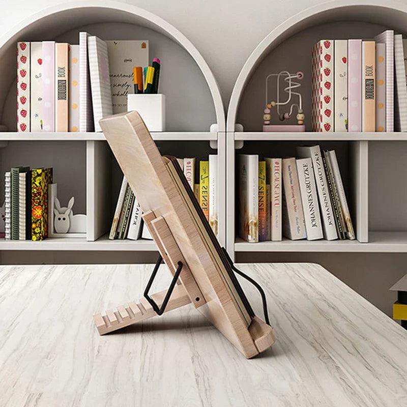 Support en bois pour livres et tablette