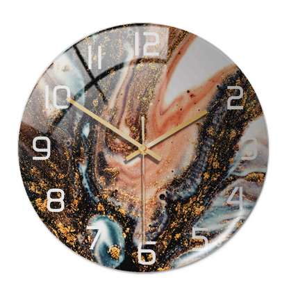 Marble-patterned wall clock