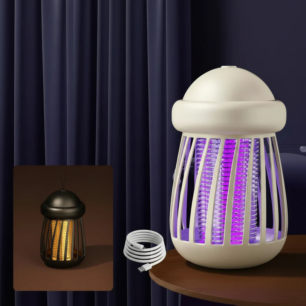 Lampa UV na Komary z Siatką Elektryczną 3000V i Ładowaniem USB