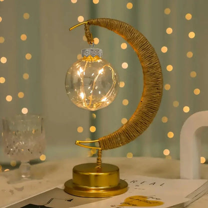 Lampa Stołowa LED Inspirowana Kształtem Księżyca z Zasilaniem Bateryjnym