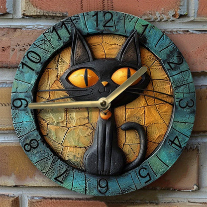 Cat-themed wall clock
