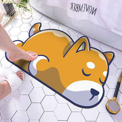 Bathroom mat with an animal pattern