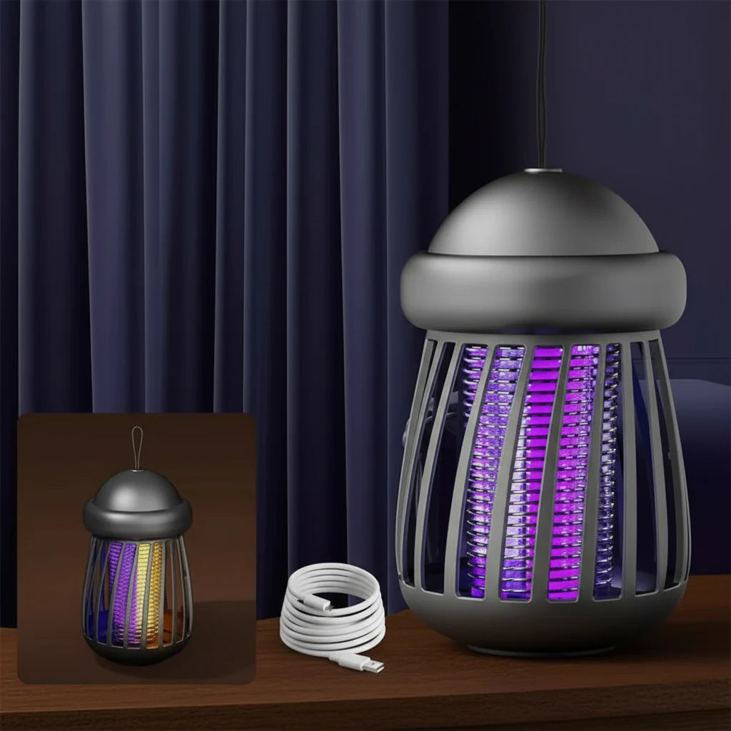 Lampa UV na Komary z Siatką Elektryczną 3000V i Ładowaniem USB