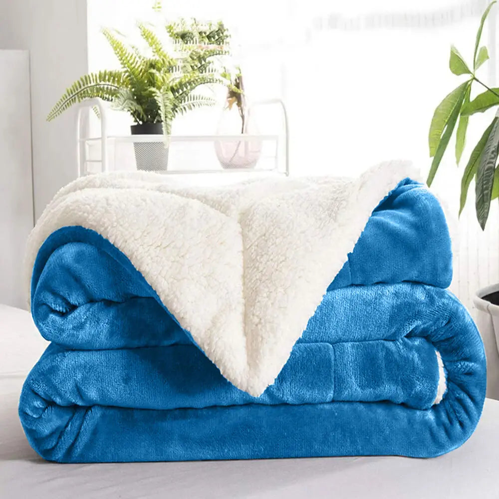 Koc dwustronny sherpa polarowy
