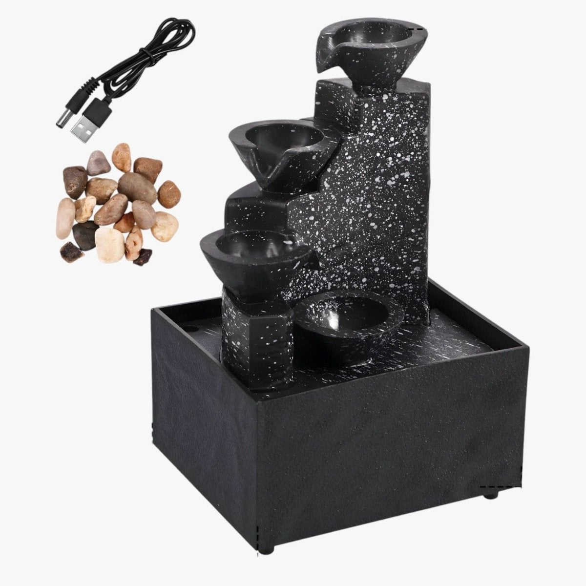 Taflowy Dekoracyjny Fontannowy Zestaw LED USB 17 × 11 × 9 cm do Wnętrz