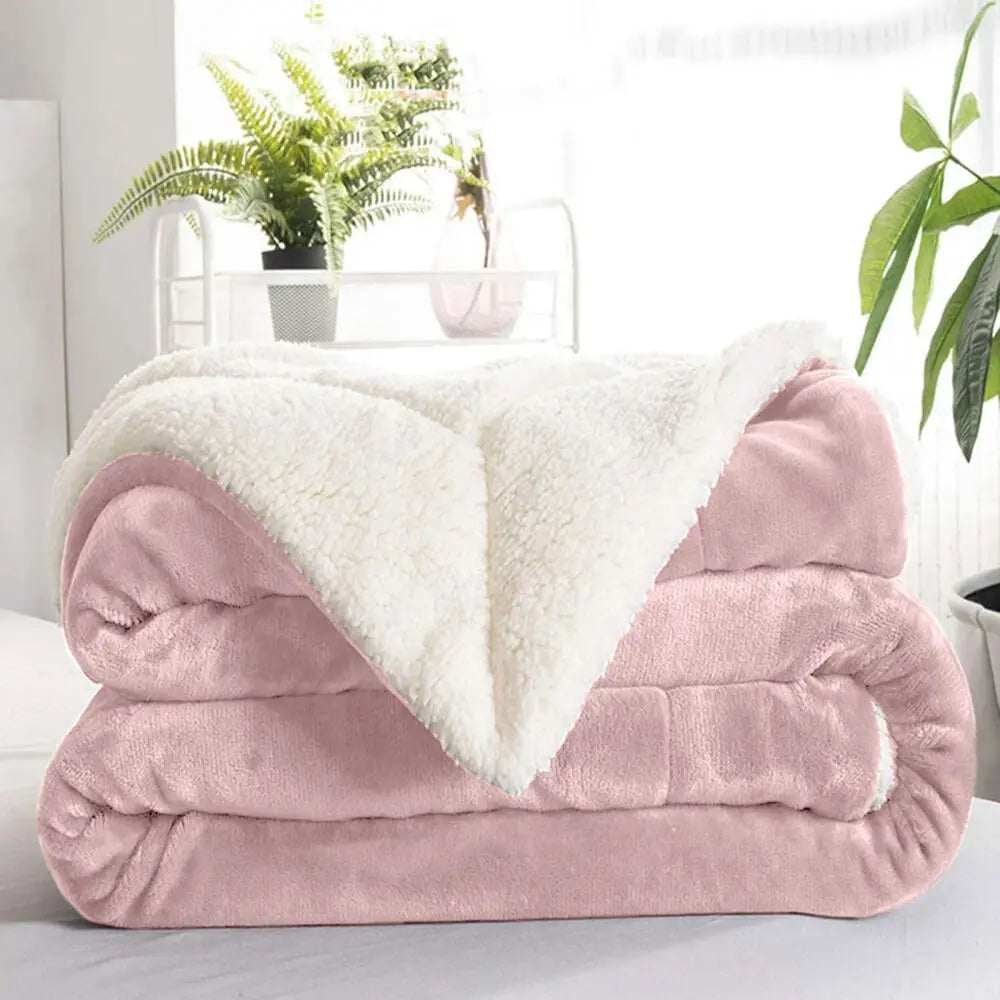 Koc dwustronny sherpa polarowy