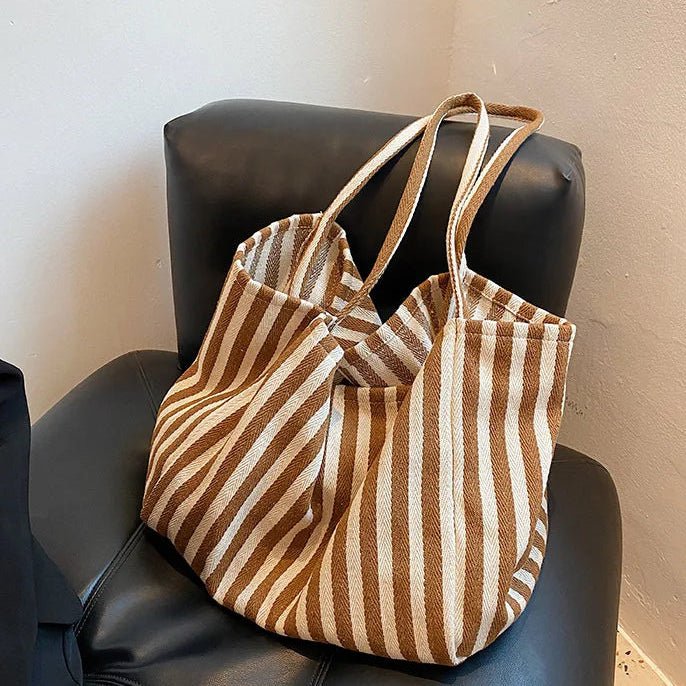 Torba Tote w Paski z Długimi Ramiączkami do Codziennego Użytku