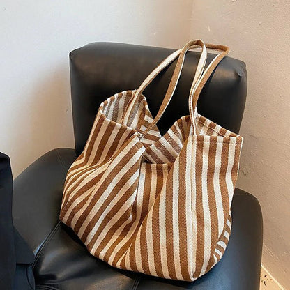 Torba Tote w Paski z Długimi Ramiączkami do Codziennego Użytku