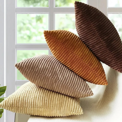 Housse de coussin en velours côtelé pour le salon