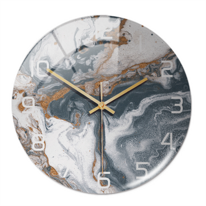 Marble-patterned wall clock