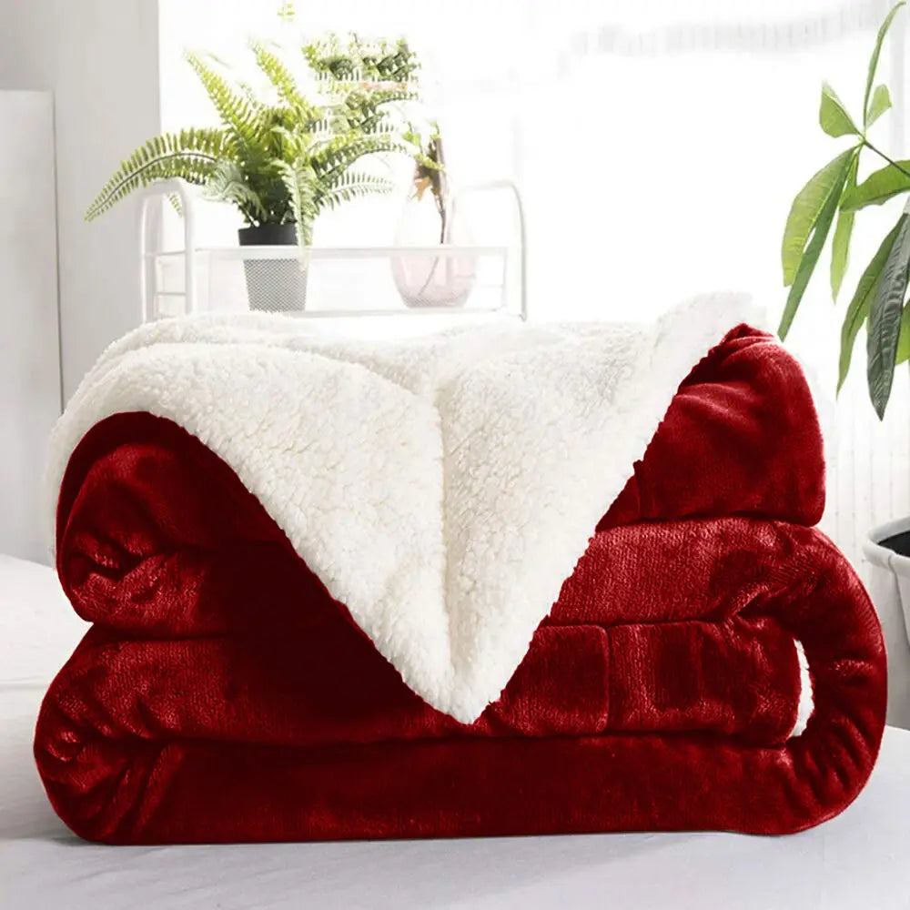 Koc dwustronny sherpa polarowy