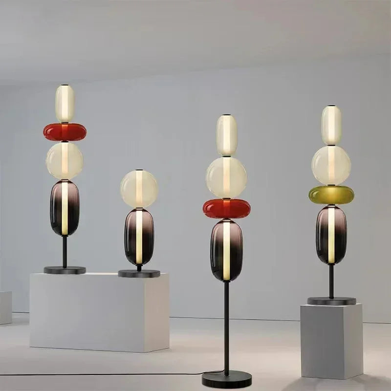 Lampa podłogowa kolorowe szklane elementy