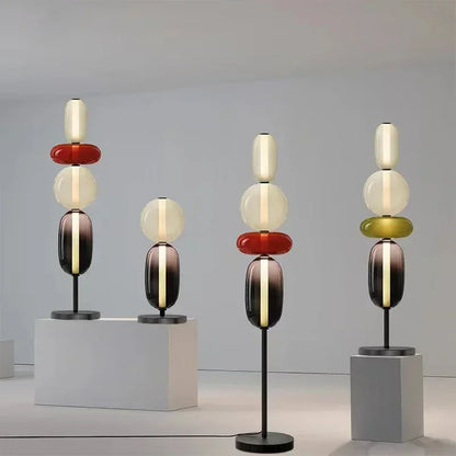 Lampa podłogowa kolorowe szklane elementy