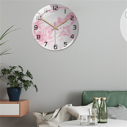 Marble-patterned wall clock