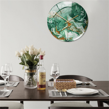 Marble-patterned wall clock