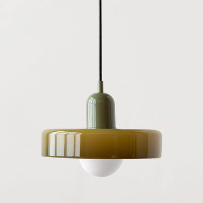 Suspension en verre coloré