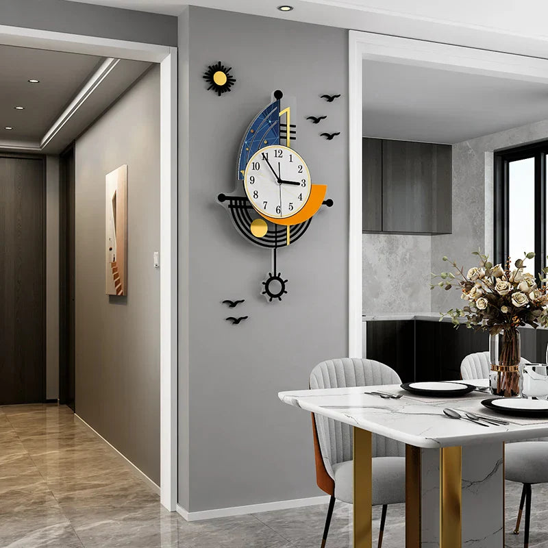 Wall clock with a sailboat