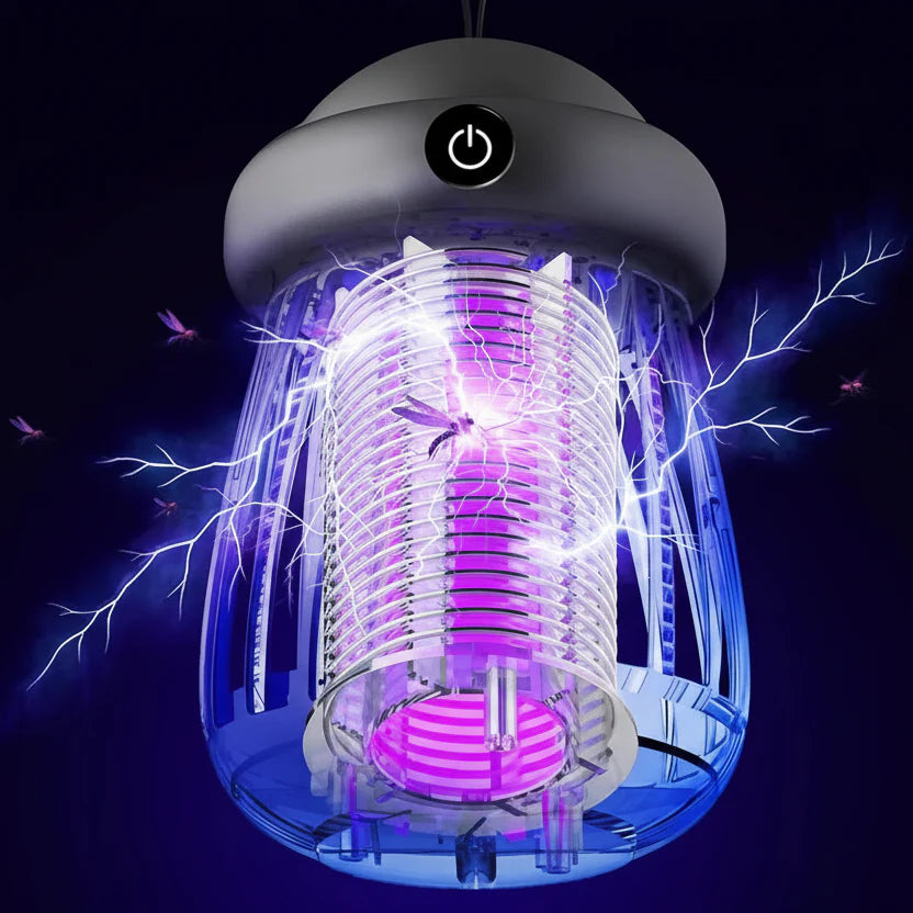 Lampa UV na Komary z Siatką Elektryczną 3000V i Ładowaniem USB