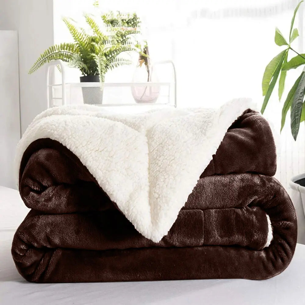 Koc dwustronny sherpa polarowy
