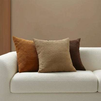 Housse de coussin en velours côtelé pour le salon