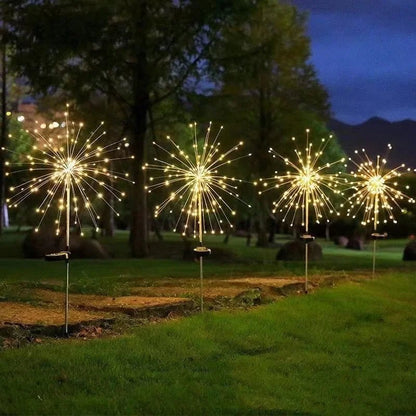 Solarna Lampa LED Dekoracyjna w Formie Fajerwerków do Ogrodu i Ścieżek
