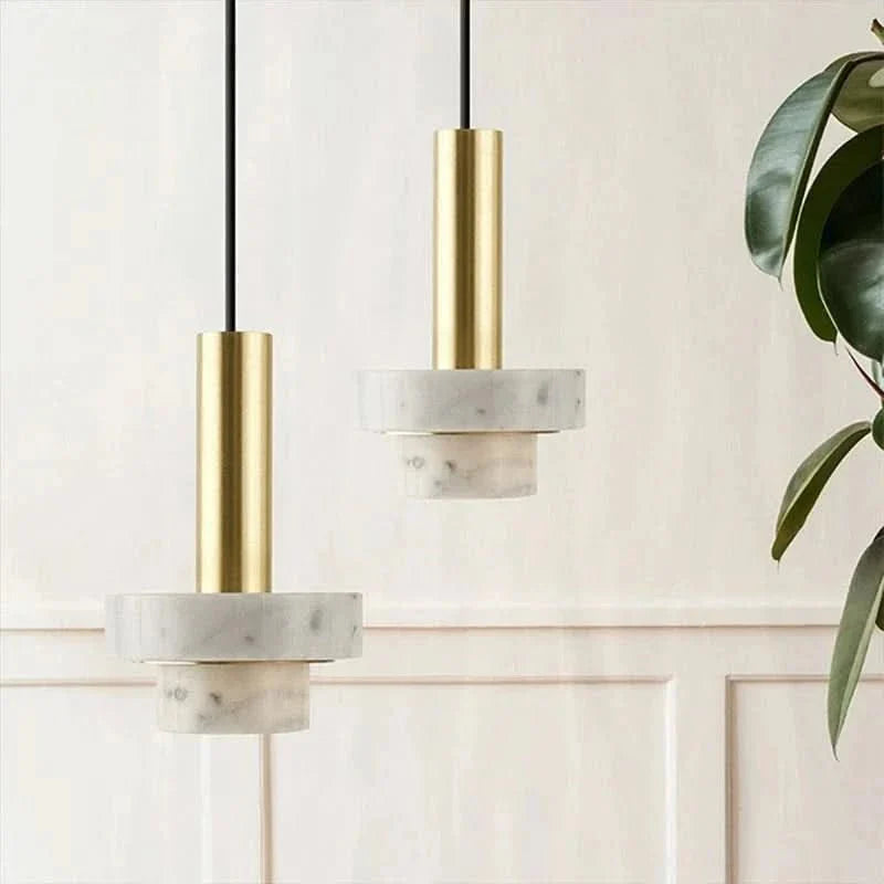 Lampa Wisząca z Elementami Miedzi i Kamienia Wulkanicznego oraz Oprawą E27